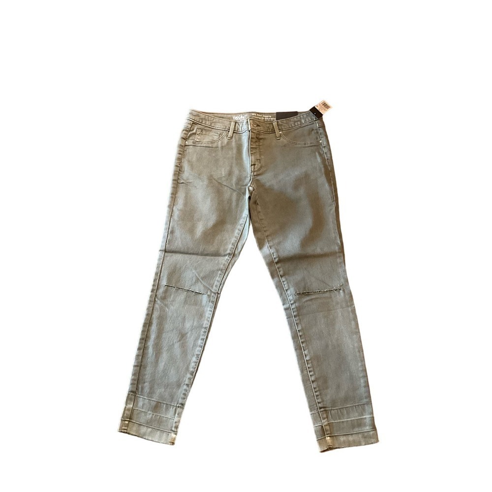 Mossimo Editor Jegging Women's 10 Green Denim Stretch Mid-Rise 5-Pockets Zip Fly